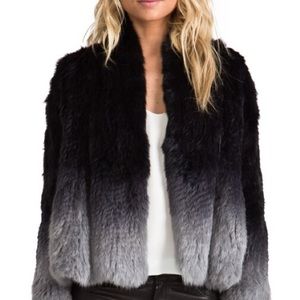 Elliatt Angel Rabbit Fur Jacket in Dip Dye